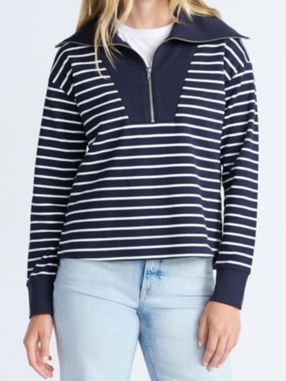 Free Assembly Striped Half Zip Pullover XXL NWT